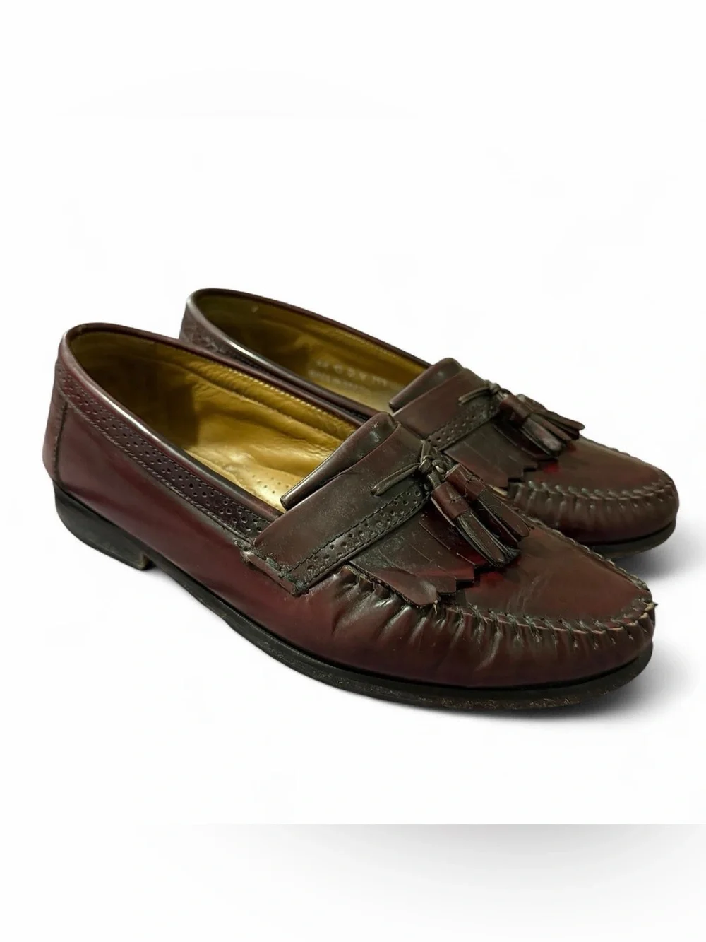 Men’s G.H. Bass Weejuns Tassell Burgundy Leather Loafers Size 10